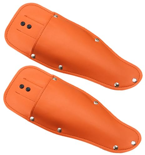 HOODANCOS 2 piezas Funda Protectora para Tijeras de Poda de Jardín Cubierta Resistente y Portátil para Tijeras de Podar Adecuada para Herramientas de Jardinería Color Naranja