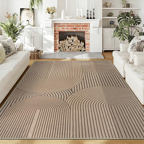 VSIWB Teppich Wohnzimmer 160x230cm juteartiges Aussehen Küchenteppich Waschbar rutschfest Teppiche Faltbare Verpackung Teppich für Schlafzimmer, Balkon, Esszimmer, Eingang, Büro Bereich
