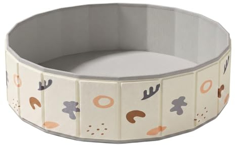 Sand Pit Foldable Kids Ball Pit 31.5in with Storage Bag Portable Spacious Play Sandbox for Indoor Outdoor Beige