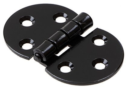 GedoTec® Klappenscharnier Schrank-Tür Aufschraub-Scharnier Möbel Klappenbeschlag - H10585 | Stahl schwarz matt | Öffnungswinkel 270° | Möbelscharnier zum Schrauben | 1 Stück - Türband für Holzklappen