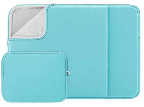 RAINYEAR Housse pour Ordinateur Portable 15,6 Pouces Doublure Moelleuse Couverture de Transport avec Pochette pour Accessoires, Compatible avec Chromebook Notebook Ultrabook 15,6 Pouces(Bleu)