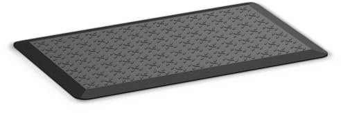 Ergolutions® Ergonomie Stehmatte - Anti-Ermüdungsmatte, rutschfest, wasserfest, PU-Schaum, Memory-Funktion, große Oberfläche, ideal für Büro und Homeoffice, ergonomisches Design, schwarz