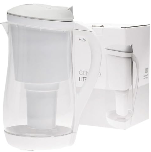 Ecobud Gentoo Lite (Grey & White) Alkaline Water Filter Jug 1.5L with 1 x Gentoo Filter Cartridge