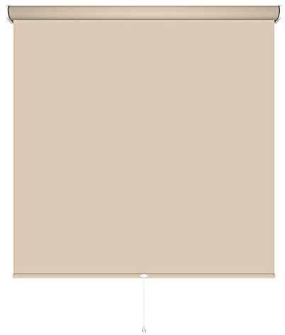 Fenster Rollo Springrollo Mittelzugrollo 14 Farben Breite 62 bis 202 cm Länge 180 cm Bedienung Mittelzug Stoff blickdicht lichtundurchlässig verdunkelnd abdunkelnd (202 x 180 cm / Cream, Beige)