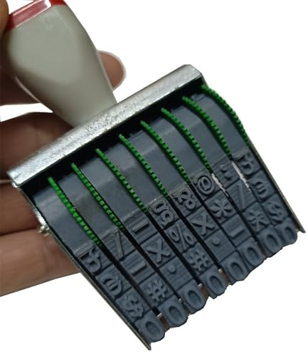 WANLIAN Timbro numerico regolabile,Timbri di gomma numerati personalizzati,Inchiostrazione separata,Dimensione stampa 57 x 7 mm,Timbro numerato nero 8 cifre