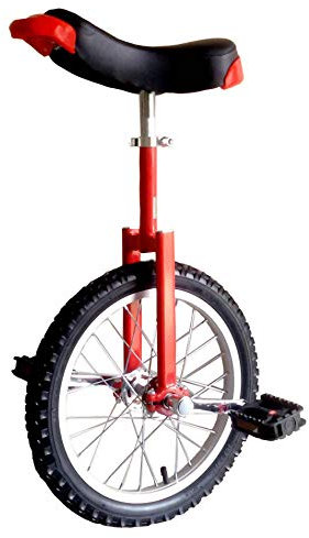 Einrad,Radtrainer Einstellbare Balance Radfahren ÜBung WettbewerbsfäHige Einzelradakrobatik Fahrradkonturierter Ergonomischer Sattel / 20 Zoll/rot