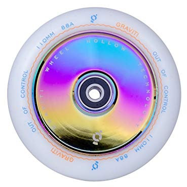 YGLONG Scooter Reifen 2 stücke 110mm Hohe elastische Rebound Kick Stunt Roller Fast Hohl Weiße Räder mit Lager (Color : White)