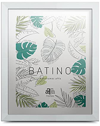 aFFa frames Cornice per Foto 40x50 cm – Portafoto in Legno con Vetro Acrilico Frontale e Retro in HDF – Cornice Rettangolare con Luce per Poster Immagini Bianco