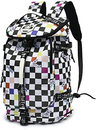 Kalesi Sporttasche, Rucksack, 4-Wege, wasserdicht, mit Schuhfach für Reisen, Sport, Wandern, Laptop, Schachbrett, X-Large, Modern