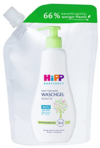 HiPP Babysanft Haut und Haar Waschgel Nachfüller, 6er Pack (6 x 400ml)