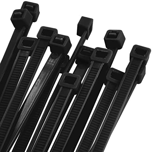 OSXCAUES 20 Pièces collier de serrage plastique serre-câbles professionnels 7,2 mm x 300 mm en nylon noir résistant aux UV Résistance à la traction pour la gestion des câbles