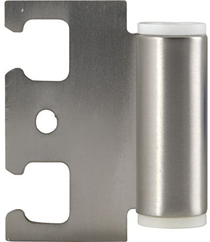 SIMONSWERK 5 010412 0 04007 Türband-Rahmenteil V7800 WF für Ganzglastürbänder, Höhe: 48,5 mm, Band ø 15 mm für Holztüren, Edelstahl, Silber