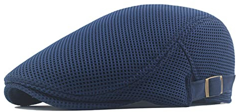 meioro Skärmmössa för män, andas, sommar, Newsboy Gatsby, basker för män och kvinnor, unisex, platt mössa, driving, glidande mössa, sportmössa, solhatt, platt keps, storlek 55–60 cm, Marinblå, En