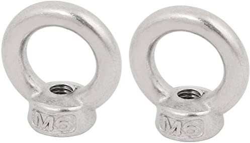 XYZOOM Ringmutter M6 Innengewinde 316 Edelstahl runde Form für Seilbefestigung 2er Pack(99293 96c39 066d6 65d90 4241b 4cd28