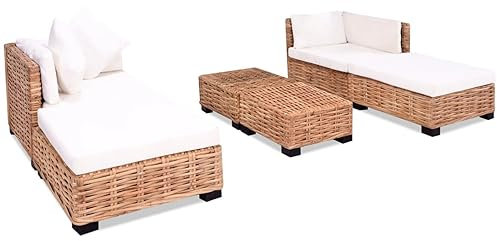 Gecheer Sofagarnitur 16-TLG.Sofa Set Lounge Sofa Rattanmöbel Couch Lounge Möbel Sitzgruppe Gartenmöbel Gartensofa Gartensofa Loungemöbel Gartengarnitur mit Couchtisch Hocker,Polster und Kissen