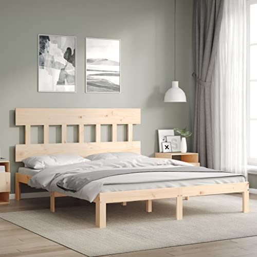 FUDUGEHMIOFWFJJ Massivholzbett mit Kopfteil 5FT King Size, sofabett tagesbett ausziehbar daybed Murphy Bed Geeignet für Schlafzimmer