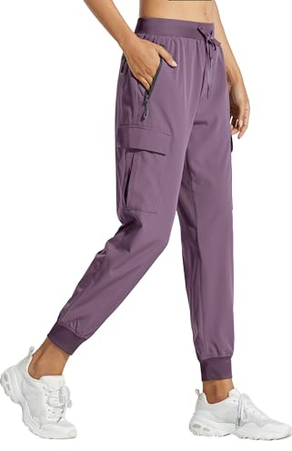 Libin Women's Cargo Joggers Lightweight Quick Dry Hiking Pants Athletic Lounge Casual Travel, Vintage Purple S