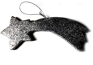 BLUSUPERSHOP 1 Stern Komet Silber 12 cm glänzend für Hirten Krippe San G. ARMENO Sie erhalten einen kostenlosen Schlüsselanhänger bereits