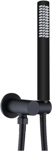 Hot and Cold Handheld Shower Set with Wall Mounted Concealed Tap Faucet Mixer Round and Square Matt Black (Color : Round Hand Set)