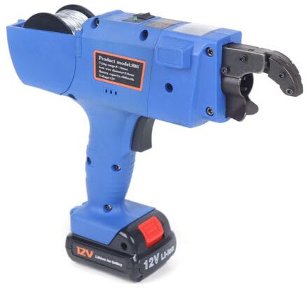 Automatische Rebar Tying Machine Stahlbeton Bindemaschine Mit Linie Akku Drahtbindemaschine FüR Bindedraht Drahtbindemaschine+Linie DrahtbindegeräT BewehrungsbindegeräT 12V 8-34mm Blau