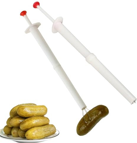 Forchetta per sottaceti 2pcs 7,87 inch Pinza per sottaceti in Acciaio Inossidabile Flessibile a 4 Griffe Pinza per sottaceti Flessibile Strumento per afferrare Alimenti da Cucina per Olive peperoni