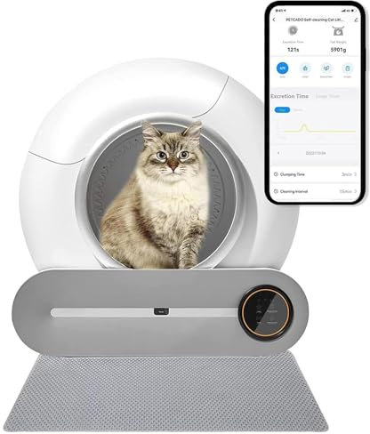 Lettiera Gatto Autopulente Lettiera per Gatti Automatica 65 Litri di Grande Capacità Toilette per Gatti Intelligente Antiodore Sabbiera Gatto Autopulente per Più Per Gatti Multipli,Pulizia