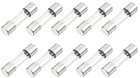 QUARKZMAN 10 Pcs Fusible en Verre à Fusion Rapide 6.3A 125V 5x20mm Fusibles Tubulaires à Fusion Rapide pour Carte Pcb Appareils Électroniques Appareils Électroménagers