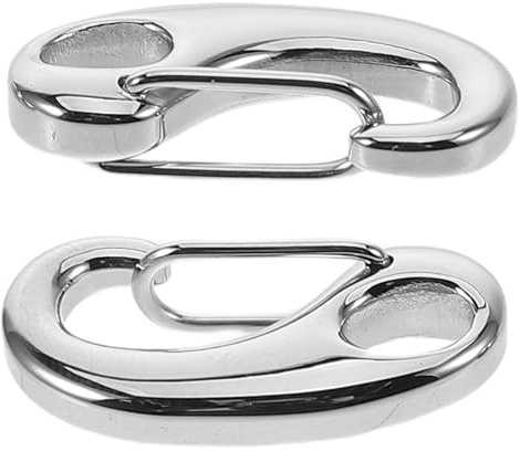 BELLIFFY Polished Silver Lobster Claw Clasp Keychain Clip Spring Snap Hooks Flagpole Rope Clip D-Shaped Lobster Clasps Large Carabiner