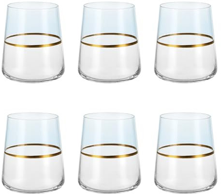 KASANOVA Set 6 bicchieri acqua 420 ml blu e oro Spectrum