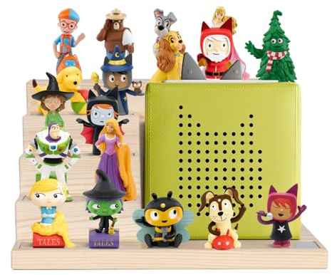 Todeco Magnetisches Tonie Regal, Wand- & Tischregal, Step | Für 15–20 Tonies, kompatibel mit Toniebox und Ladestation, ohne Montage, für Kinderzimmer