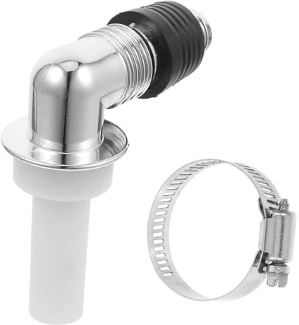 POPETPOP Washing Machine Floor Drain Hose Connector with Anti-overflow Joint and Electroplated Elbow, Washer and Dishwasher Drain Hose Adapter for Laundry Room and Bathroom, 1.7cm Diameter