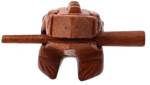 HONITANO Holzfrosch Musikinstrument Frosch-geräuschmacher Holzinstrumente Kleintier Schlagfrosch Kleine Froschfigur Musikfrosch Percussion Frosch Holzfroschinstrument