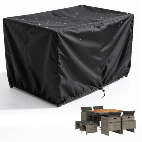 PVPQPR Garden Furniture Cover Waterproof 90x70x90(LxWxH) Heavy Duty Garden Table Covers Patio Set Rattan Sofa Seating Windproof Rectangular Square 420D Oxford Fabric