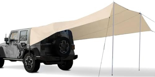 Toldo Caravana,Toldo Furgoneta Camper Toldo Impermeable for Tienda de campaña, toldo Lateral for Coche, toldo Trasero for Autocaravana, Autocaravana, SUV(2x4M Beige)