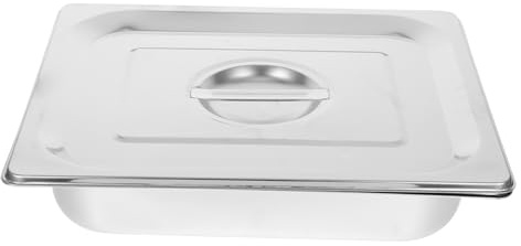 STOBAZA Plat Acier Inoxydable Rectangulaire avec Couvercle Récipient à Buffet pour Service de Repas pour et Réunions