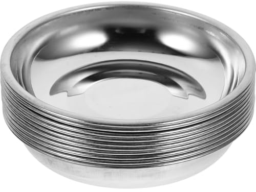 Proaustin 10 piatti rotondi per salse, piatti in acciaio inox, piccoli piattini per salse, ciotole per antipasti, condimenti, snack, uso in cucina