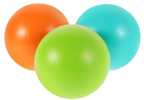 ROMISBABA 3 Stück Krocketbälle Holz 7cm Bunt Hoher Rückprall Outdoor Familienspiel Freizeitspaß