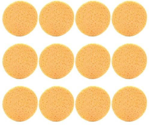 12 st stora ansiktssvampar återanvändbara naturliga ansiktsrengöring puff mask svampar sminkborttagare pads cellulosa ansiktstvätt svamp återanvändbar rund ansiktssvamp för ansiktsrengöring spa