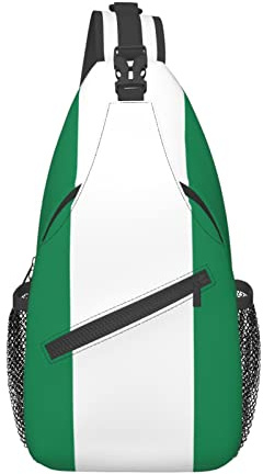 Brusttasche Flagge Von Nigeria Slingtasche Verstellbarer Rucksackgurt Freizeit Sling Bag Herren & Damen, Für Reisen, Wandern, Radfahren