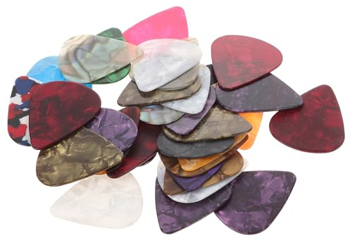 Cabilock 32 Stück Teiliges Plektrum Gitarre und Bass Stärken Leichtes Ergonomisches Gitarren zubehör für Akustikgitarre Ukulele für Anfänger und Profis