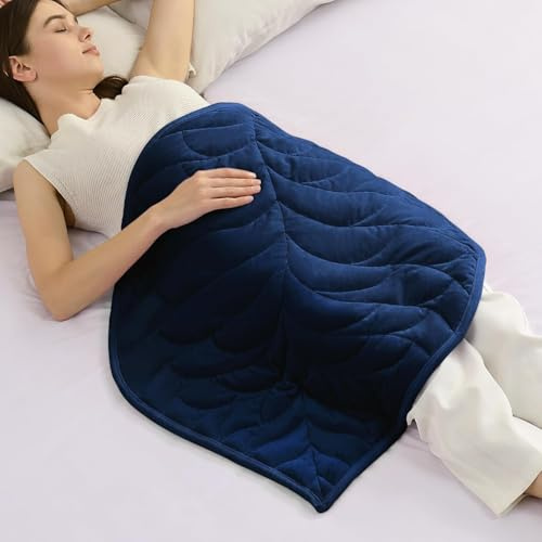 Sivio Pequeña Manta Ponderada 2.3 kg 58x74 cm, Terciopelo de Cristal de Lujo, Relajación para Sofá/Oficina, Lavable | Azul Marino