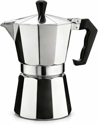 PNJB Aluminium Moka Pot Coffee Maker, Heat-Resistant Handle, Octagonal Design, Rich, Strong & Authentic Espresso at Home, Perfect for Espresso, Cappuccino & Latte Lovers (1 Cup)