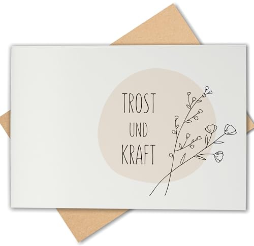 Lovely Cards - Die Liebe bleibt - Beileidskarte - Trauerkarte Premium Trauerkarte Klappkarte mit Umschlag – Beileidskarte stilvoll & hochwertige Kondolenzkarte Trauerfall, Anteilnahme (A6)