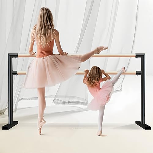 Barra de Ballet portátil Doble Independiente, Barra de Ballet de Altura Ajustable con Almohadilla Antideslizante para Estudio en casa, Yoga y estiramientos.