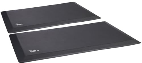 newgen medicals Bodenschutzmatten: 2er-Set Anti-Ermüdungs-Stehmatte, 81 x 51 cm, Kunstleder-Oberfläche (Anti-Rutsch-Stehmatte, Antiermüdungsmatte)