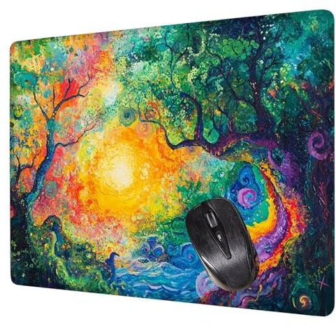 Alfombrilla Ratón Verde Mouse Pad Abstracto Alfombrilla Escritorio, 40x30x0.3cm Tapete Rato, con Base de Goma Antideslizante, Mejora la precisión Velocidad Pequeña Mousepad Portátil para Gaming H0-489