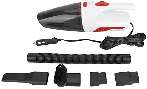 LIYJTK Nettoyeur de véhicule Filaire 120W, Humide et Sec, Double Usage, Aspiration ABS 12V pour Voiture (Blanche)
