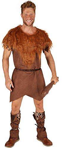 dressforfun tectake Herrenkostüm Steinzeit-Jäger | Höhlenmensch Verkleidung | inkl. Gürtel und Beinstulpen (XXL | Nr. 301348)