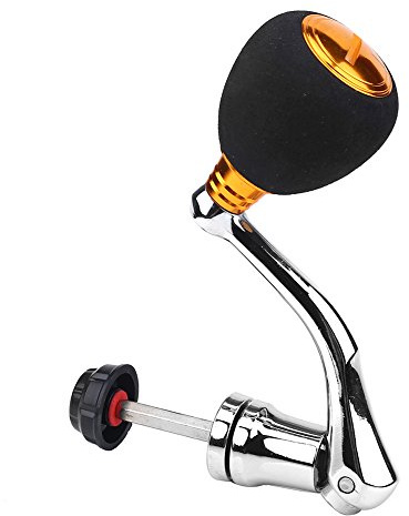 GLOGLOW Angelrolle Ersatz Metall Power Griff Teilgriff Metall Rocker Arm Grip Part Kneb Metall Rocker Arm Grip Angeln Spinnrolle (Medium Gold)