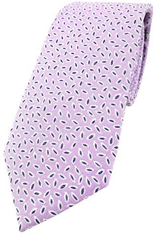Enrico Sarto Corbata de seda de diseño, ancho de corbata 7 cm, azul lila plateado, medida de corbata: largo 150 cm aprox, ancho 7 cm